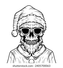 artwork illustration and t shirt design santa skull