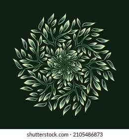 Artwork Illustration Tree Of Life With Charming Thick Leaves