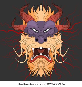 artwork illustration and t-shirt design devil engraving ornament premium vector