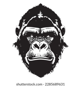 Artwork illustration and t-shirt design gorilla on white background
