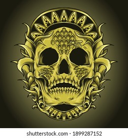 artwork illustration and t-shirt design honey hive skull premium vector