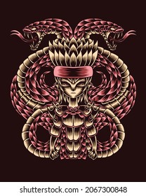 Artwork Illustration Youth With Vicious Snake Companion