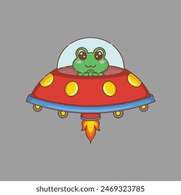artwork illustrator and T shirt design cute frog alien character 