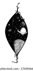 artwork ilustration and tshirt design space univers premium vector