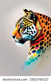 artwork jaguar digital art gradient vector illustration