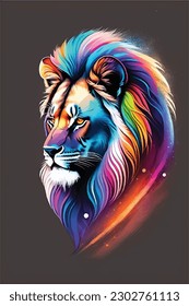 artwork lion digital art gradient vector illustration