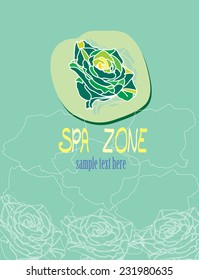 artwork logo Spa ,medical institutions on which delicate rose, beautiful rose