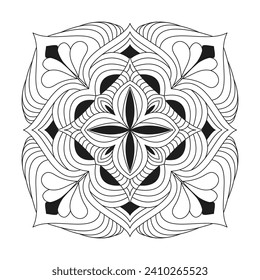 Diseño de mandala de trabajo artístico para la página del libro de colorear