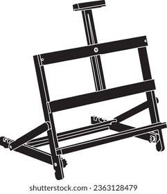 Artwork Mockup on Easel - Blank Canvas on Stand Vector Illustration, Vector Black Icon Set of Easels - Artistic Display Stands