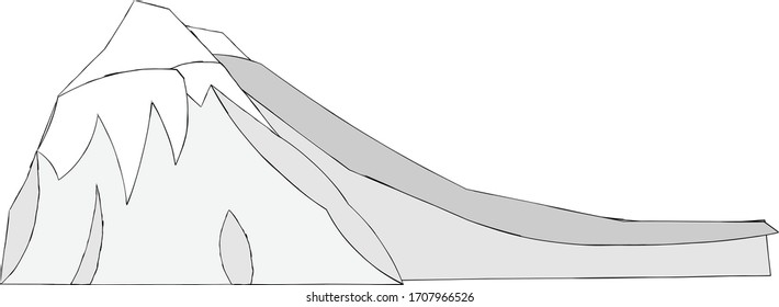 an artwork of a mountain 