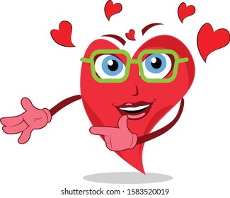 artwork of a nurse funny heart action character presenting