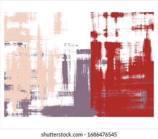Oeuvre d'art sur toile. Peinture abstraite, arrière-plan grunge multicolore à hachures croisées, coups de brosse bruts