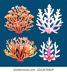 artwork paint hand sea corals art design watercolor vector illustrator