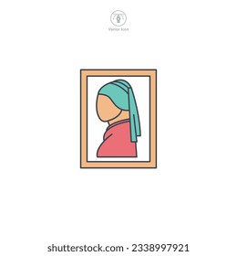 Icono de pintura de arte ilustración de vector aislado en fondo blanco