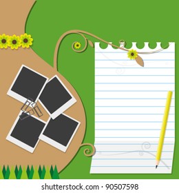 Artwork paper sheet in design.