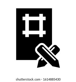 artwork rulers icon isolated sign symbol vector illustration - high quality black style vector icons
