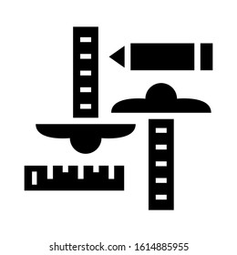 artwork rulers icon isolated sign symbol vector illustration - high quality black style vector icons
