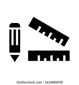 artwork rulers icon isolated sign symbol vector illustration - high quality black style vector icons
