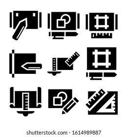 artwork rulers icon isolated sign symbol vector illustration - Collection of high quality black style vector icons
