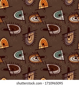 Artwork with seamless pattern of unusual elements.