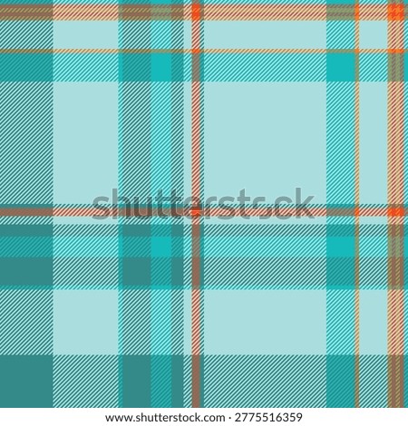 Artwork seamless texture check, strong pattern vector plaid. Repetitive textile tartan fabric background in teal and cyan colors palette.