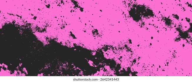 A arte mostra uma mistura envolvente de salpicos rosa e preto, criando um contraste e profundidade dramáticos. Esta peça incorpora o toque artístico moderno, evocando emoção e intriga.