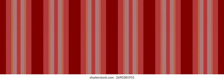 Kunstwerk Textil nahtlos vertikal, chaotisch Hintergrund Streifenmuster. Trendlinien Vektor Textur Stoff in maroon und rot Farben Palette.
