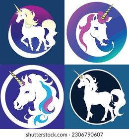 artwork unicorn logo art space vector illustration business logo art