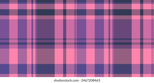 Artwork vector pattern texture, good seamless check background. Symmetry tartan fabric textile plaid in pink and blue color.