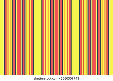 Artwork vector seamless stripe, delicate background vertical pattern. Relief textile lines fabric texture in yellow and red colors palette.