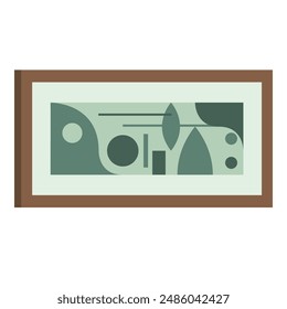 Artwork in a wooden frame, art and home decor concept