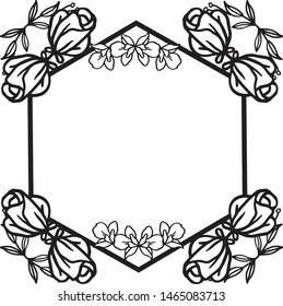 Artwork of wreath frame, concept for design greeting card. Vector