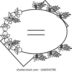 Artwork of wreath frame, place for your text. Vector
