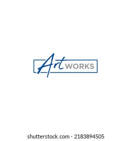 logotipo de escritura de ilustraciones con forma de caja