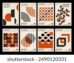 Artworks, posters inspired postmodern of vector abstract dynamic symbols with bold geometric shapes, useful for web background, poster art design, magazine front page, hi-tech print, cover artwork.