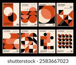 Artworks, posters inspired postmodern of vector abstract dynamic symbols with bold geometric shapes, useful for web background, poster art design, magazine front page, hi-tech print, cover artwork