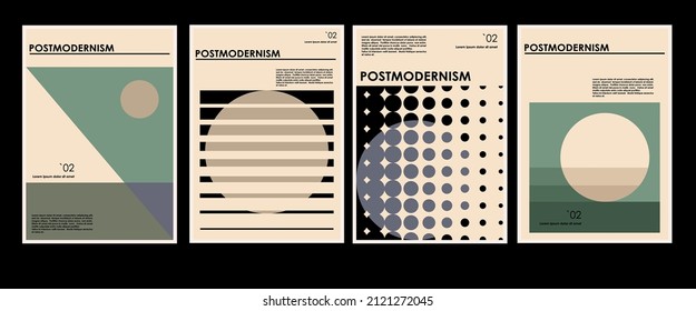 Artworks, posters inspired postmodern of vector abstract dynamic symbols with bold geometric shapes, useful for web background, poster art design, magazine front page, hi-tech print, cover artwork.