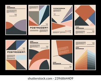 Kunstwerke, Postings inspiriert postmodern von Vektorgrafik abstrakten dynamischen Symbolen mit fett geometrischen Formen, nützlich für Web-Hintergrund, Poster-Art-Design, Zeitschriftenvorderseite, High-Tech-Druck, Cover-Kunstwerke.