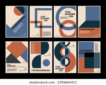 Artworks, posters inspired postmodern of vector abstract dynamic symbols with bold geometric shapes, useful for web background, poster art design, magazine front page, hi-tech print, cover artwork.