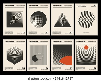 Artworks, posters inspired postmodern of vector abstract dynamic symbols with bold geometric shapes, useful for web background, poster art design, magazine front page, hi-tech print, cover artwork
