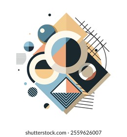 Artworks, posters inspired postmodern of vector abstract dynamic symbols with geometric shapes, useful for web background, poster art design, magazine front page, print, cover