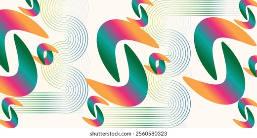 Artworks, posters inspired postmodern of vector abstract dynamic symbols with bold geometric shapes, useful for web background, poster art design, magazine front page, hi-tech print, cover artwork.