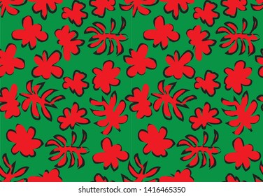 Arty Brush Stroke Floral Seamless Print