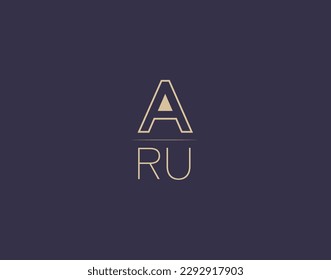 ARU letter logo design modern minimalist vector images svg