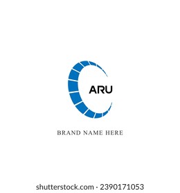 ARU logo. A R U design. White ARU letter. ARU, A R U letter logo design. Initial letter ARU linked circle uppercase monogram logo. A R U letter logo vector design.  svg