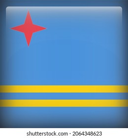 Aruba 3D Rounded Country Flag Icon