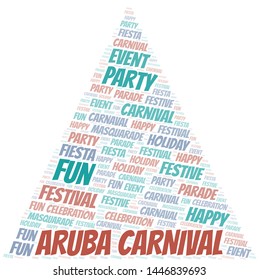 Aruba Carnival word cloud vector made with text only