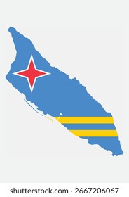 Aruba country flag inside map vector image