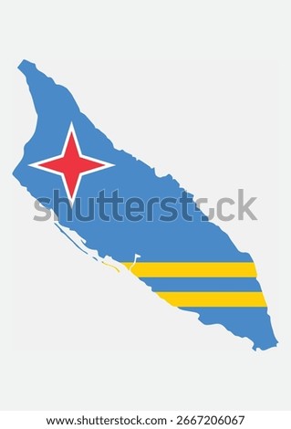 Aruba country flag inside map vector image