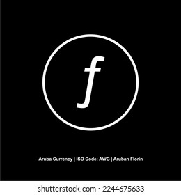 Aruba Currency Symbol, Aruban Florin Icon, AWG Sign. Vector Illustration